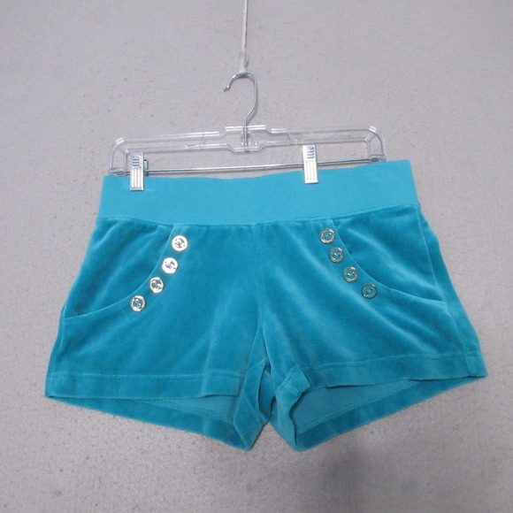 Juicy Couture Pants - Juicy‎ Couture Shorts Small Blue Velour Y2K 90s Lounge Pull On Comfort Cozy
